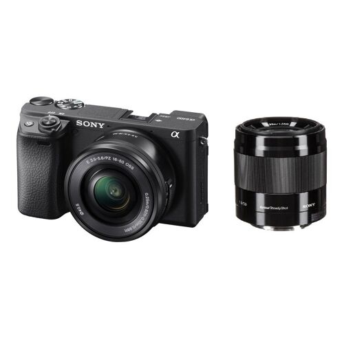 SONY A6400 hybride 24.2 mpix Noir + objectif KIT SEL 16-50MM F3.5-5.6 OSS Noir + objectif SEL 50MM F1.8 OSS Noir