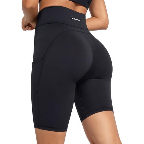 Short Sport Femme Taille Haute, Legging De Sport Push Up, Shorty Pantalon Yoga Strech Avec 3 Poches, Leggings Shorts Respirant Opaque Pour Running Pilates Cyclisme Fitness Gym