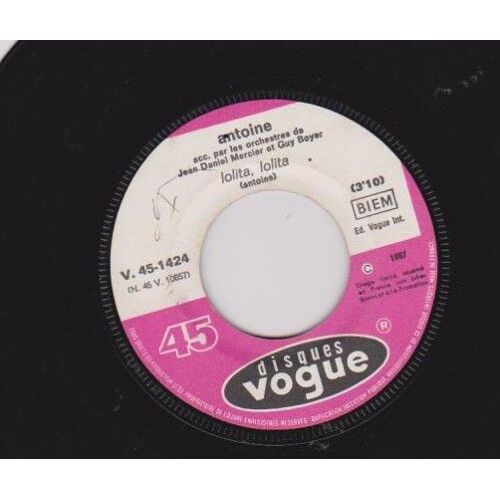 45 Sp Antoine Murraccioli - Lolita Lolita - L'anniversaire De Beethoven - Vogue 1424 1967 - Juke-Box