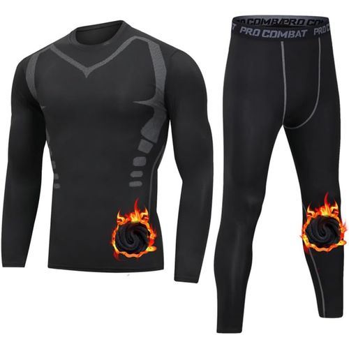 Ensemble De Sous-Vêtements Thermiques Homme, Base Layer Maillot Et Pantalon Chaud Ensemble De Thermique Homme Pour L'entraînement Ski Running Randonnée