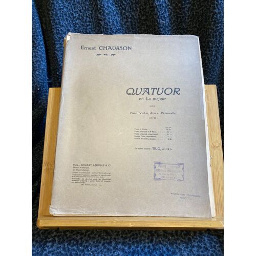 Ernest Chausson Quatuor Avec Piano La Majeur Partition Matériel Rouart Lerolle