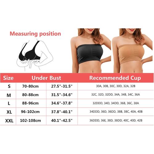 Femmes 3 Pièces Sans Bretelles Rembourré Sans Bretelles Soutien-Gorge Doux Et Doux Soutien-Gorge Bandeau Extensible Sans Couture