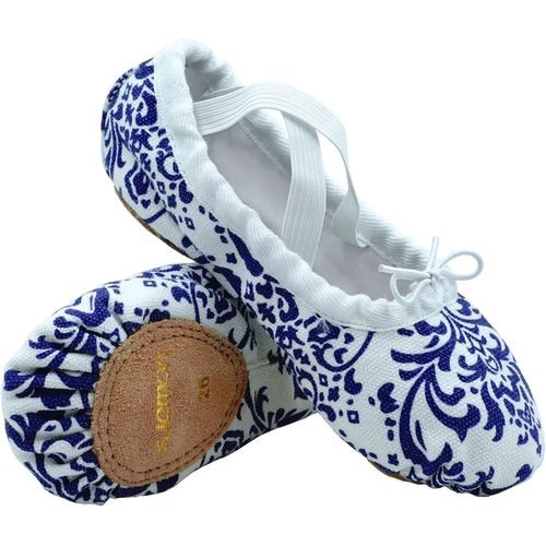 Chaussons De Danse,Toile Semelle Fendue Noir Rose Chaussure Ballet Pour Enfants Adulte