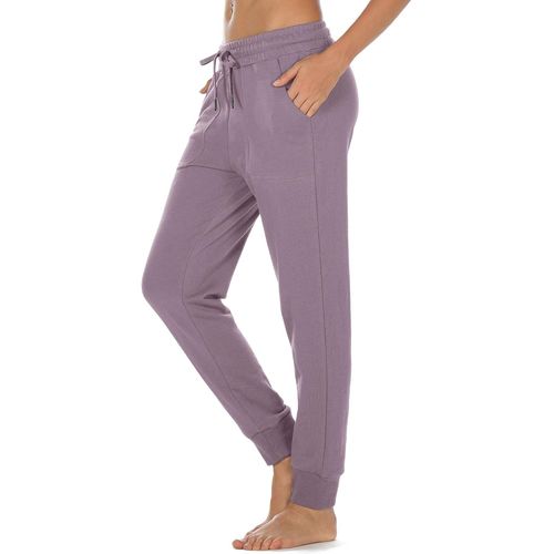 Pantalon De Sport Pour Femmes Coton Pantalon De Jogging Avec Ceinture Élastique Et Poches Pour Yoga Gym Fitness