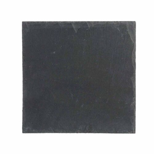 Lot De 6 Assiettes Plates Carrées "Ardoise" 25cm Gris