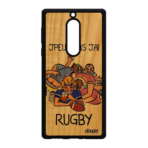 Coque Nokia 5 bois silicone jpeux pas j'ai rugby coupe du monde gel Bleu unique