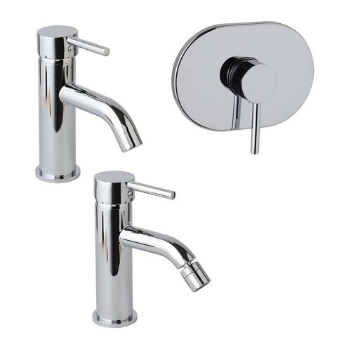 LOT DE MITIGEURS POUR LAVABO, BIDET ET ENSEMBLE DE DOUCHE À ENCASTRER CHROMÉ | FASSA