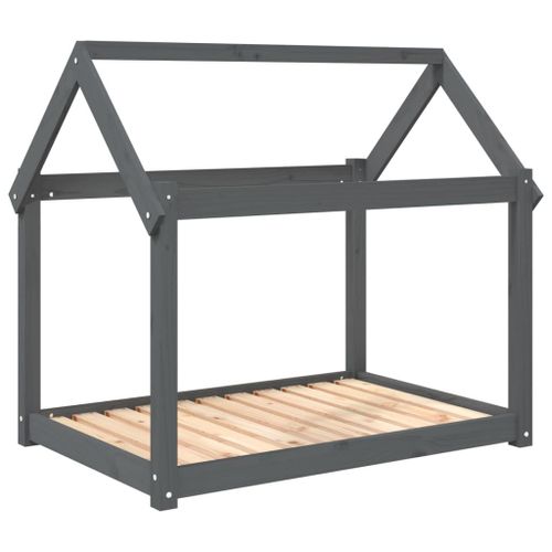 Vidaxl Lit Pour Chien Gris 101x70x90 Cm Bois De Pin Solide