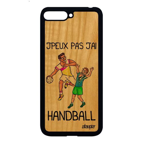 Coque Silicone Huawei Y6 2018 Bois J'peux Pas J'ai Handball Personnalisé Housse
