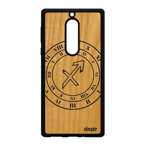 Coque Nokia 5 bois silicone Signe astrologique sagittaire femme horoscope Noir a