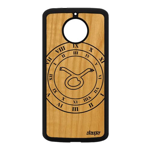 Coque Pour Moto E4 Plus Bois Silicone Signe Astrologique Taureau Motif Motorola Moto E4 Plus