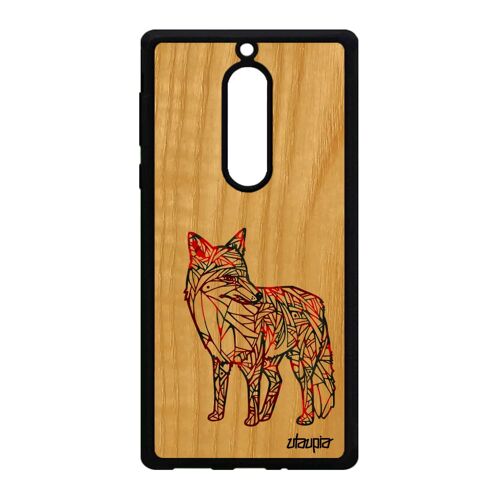 Coque En Bois Nokia 5 Silicone Renard Renardeau Azteque Ethnique Animal Pastel A
