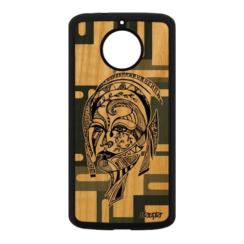 Coque Pour Motorola Moto E4 Plus En Bois Silicone Femme Ethnique Animal Antichoc