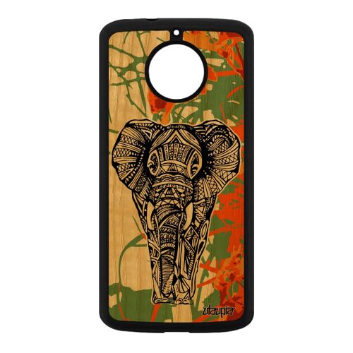 Coque Pour Motorola Moto E4 Plus En Bois Silicone Elephant Portable Pas Cher 4g