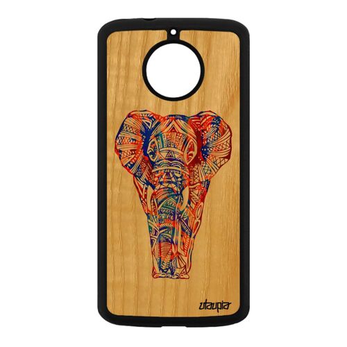 Coque silicone elephant Moto E4 Plus bois mobile tribal pastel gel Bleu Motorola Moto E4 Plus