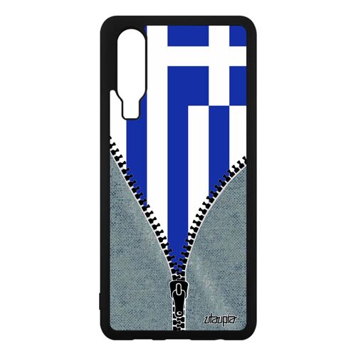 Coque Silicone Drapeau Grece Grec Pour P30 Unique Souple Football Case En Huawei P30