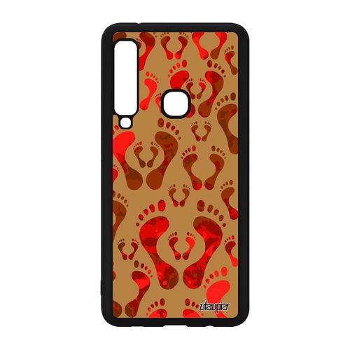 Coque Silicone Pour A9 2018 Pied Rouge Motif Trace De Pas Cover A Samsung Galaxy A9 2018