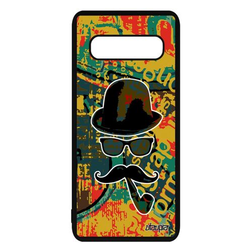 Coque Samsung S10 silicone homme moustache case monsieur tag charlie vert Samsung Galaxy S10
