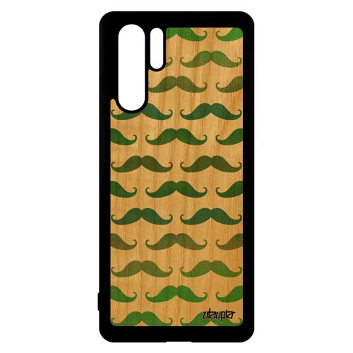 Coque Pour Huawei P30 Pro Bois Silicone Moustache Couleur Telephone Housse Etui