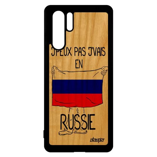 Coque Huawei P30 Pro Bois Silicone J'peux Pas J'vais En Russie Drapeau Russe De