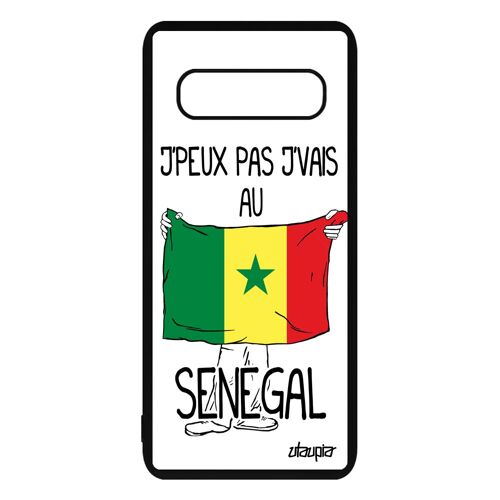 Coque silicone Samsung S10 j'peux pas j'vais au senegal smartphone noir a Samsung Galaxy S10