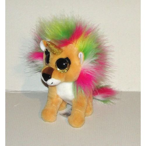 Peluche Lion Licorne Yeux Brillant Style Beanie Boo's - Doudou Lion Mego Zuru