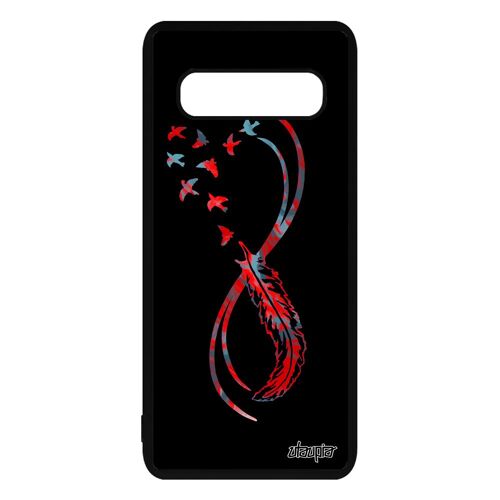 Coque Infini Samsung Galaxy S10 Silicone Couleur Multicolore Plume Sans Fin Etui
