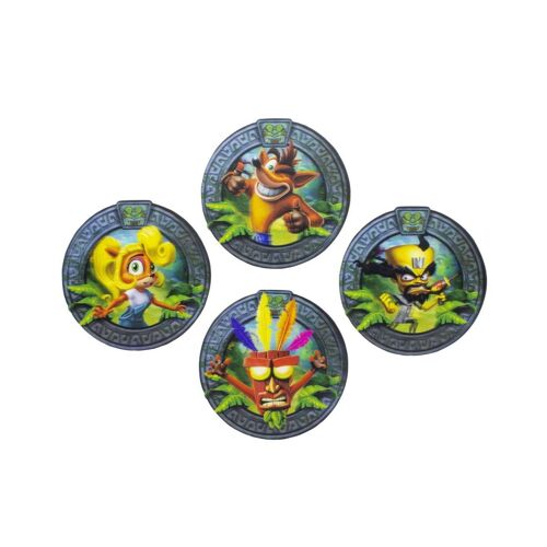 Crash Bandicoot - Pack 4 Sous-Verres 3d Crash Bandicoot