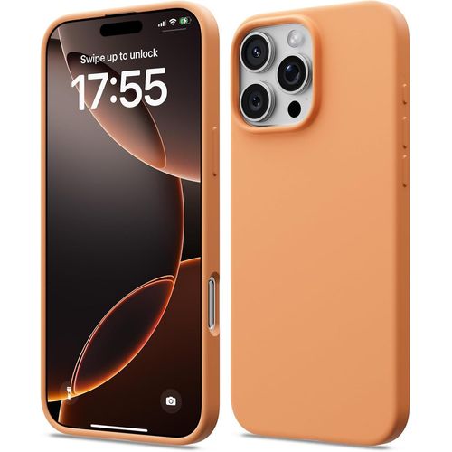 KALANKA-Coque pour iPhone 16 Pro 6.3"" - Housse en Silicone Liquide Ultra Mince, Protection Anti-Choc, Grip Doux et L¿¿ger, ¿¿tui Premium (Orange)
