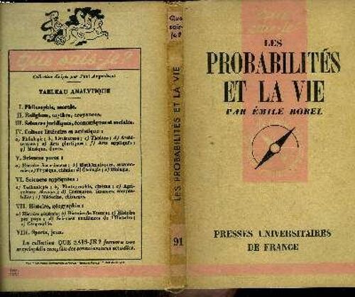 Que Sais-Je? N° 91 Les Probabilités Et La Vie