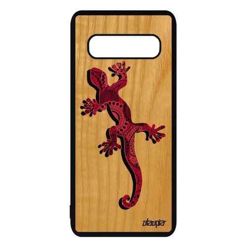 Coque Silicone S10 Plus Bois Salamandre Design Animaux Lezard 4g Samsung Galaxy S10 Plus