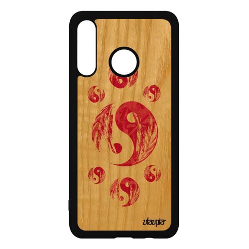 Coque Silicone P30 Lite Bois Yin Et Yang Telephone Asie Imprimé Rigide De Huawei P30 Lite