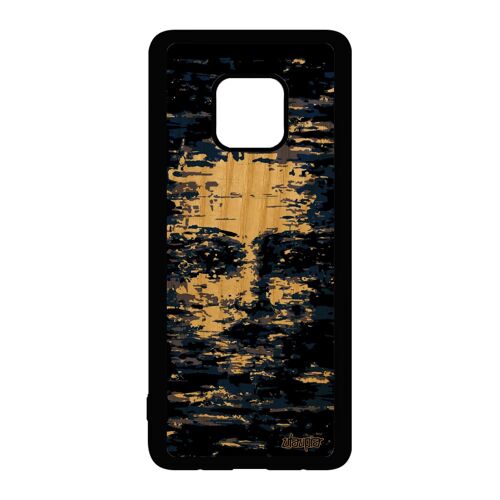 Coque En Bois Portrait Visage Huawei Mate 20 Pro Silicone Homme Case Smartphone