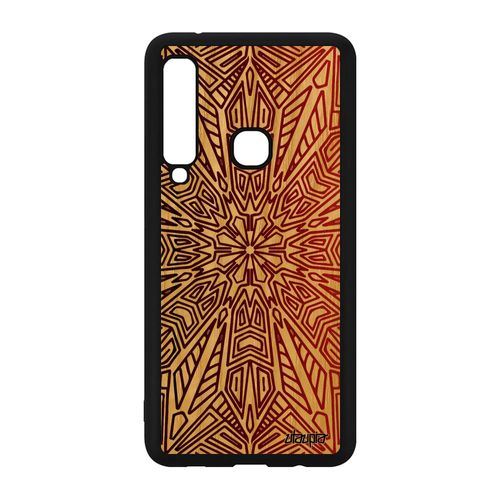 Coque En Bois Pour A9 2018 Silicone Mandala Hindou Rouge Imprimé Samsung Galaxy A9 2018
