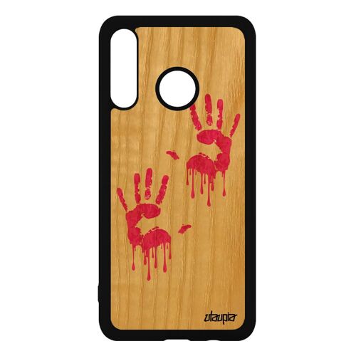 Coque Bois Pour P30 Lite Silicone Empreinte Main Deux Graphique Homme 4g Huawei P30 Lite