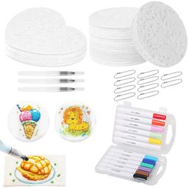 KALANKA-20pcs Magic Puffy Painting Set,Puffy PaintPeinture Gonflante,Kit De Peinture TexturéE En Mousse 3d Magique, Puffy Popcorn Draw Texture Painting Kit, éPonge Magique Pour Dessin 3d