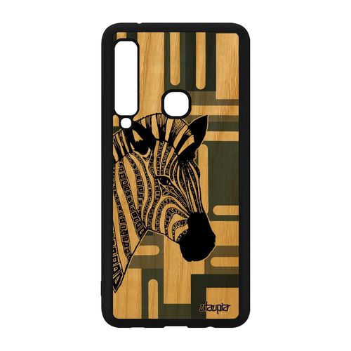 Coque Bois A9 2018 Silicone Zebre Geometrique Noir Et Blanc Cover Samsung Galaxy A9 2018