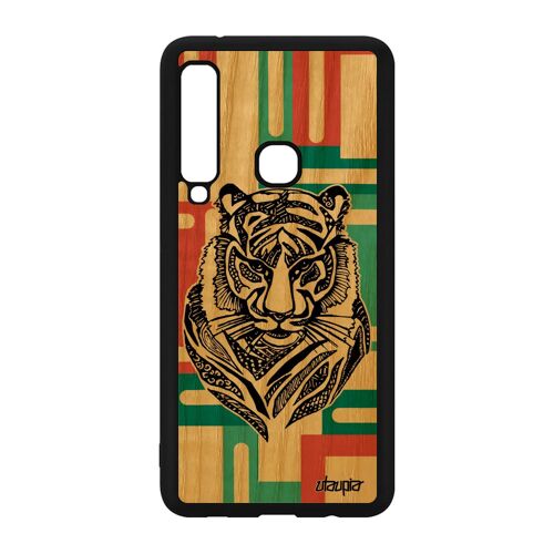 Coque silicone Samsung A9 2018 bois tigre geometrique Vert femme antichoc Samsung Galaxy A9 2018