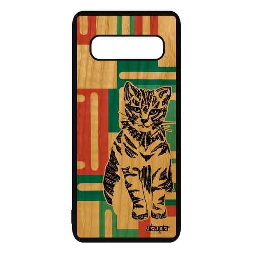 Coque Bois Chat Samsung S10 Silicone Dessin Ethnique Fantaisie Homme Samsung Galaxy S10