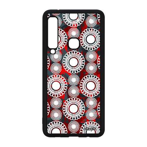 Coque Silicone Samsung Galaxy A9 2018 Motif Floral Graphique Coloré Rouge Fleur