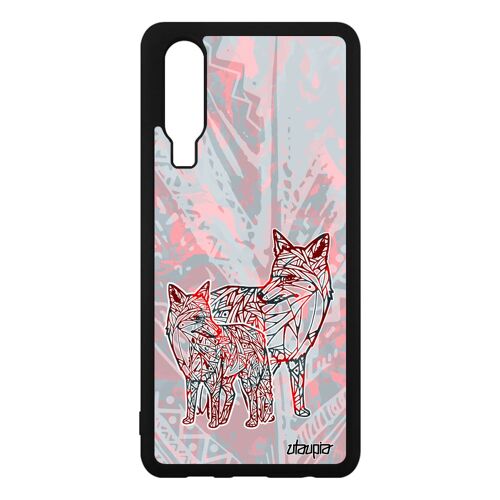 Coque Renard P30 Silicone Souple Tribal Pastel Multicolore Bebe Polaire A Huawei P30