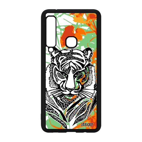 Coque Silicone Pour A9 2018 Tigre Dessin Blanc Feuilles Felin 4g Samsung Galaxy A9 2018