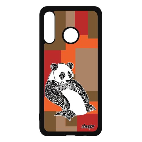 Coque Huawei P30 Lite silicone panda fantaisie de protection Marron geometrique