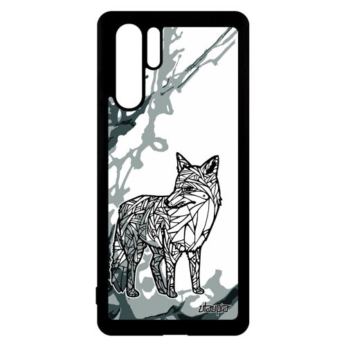 Coque P30 Pro silicone renard femme telephone de protection Gris dessin a Huawei P30 Pro