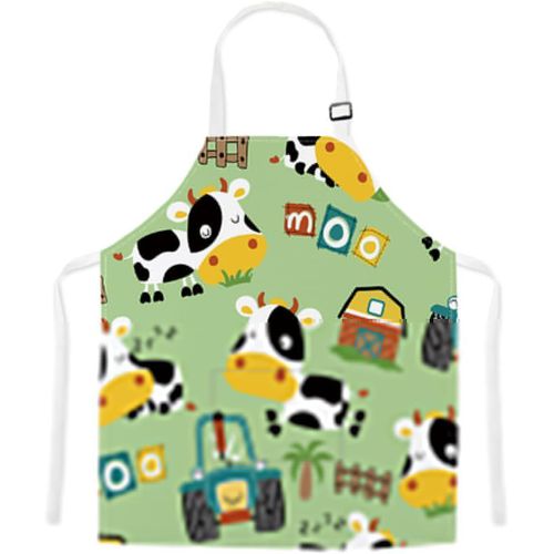 KALANKA-Tablier pour enfants avec bretelles réglables, tablier mignon pour enfants avec poches pour les tout - petits cuisson peinture