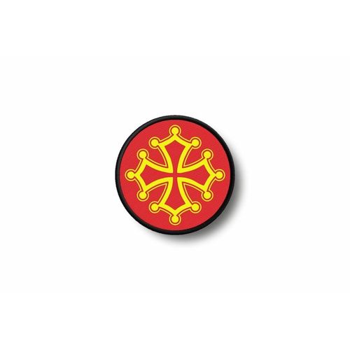 Patch Ecusson Brode Imprime Thermocollant Drapeau Croix Occitane Occitan