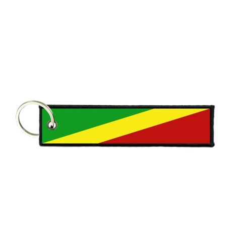 Port Cles Clef Cle Homme Femme Tissu Brode Imprime Drapeau Congo Congolais