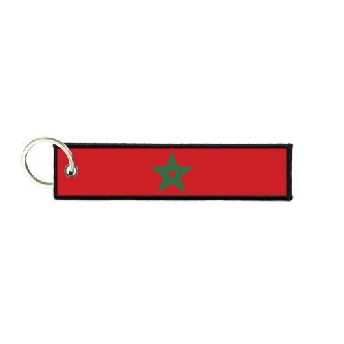 Port Cles Clef Cle Homme Femme Tissu Brode Imprime Drapeau Maroc Marocain