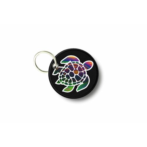 Porte Cle Cles Clef Brode Patch Ecusson Tortue Tribal Plongeur