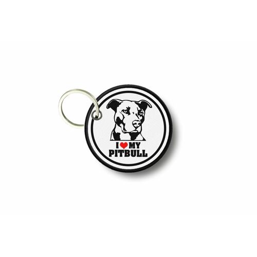Porte Cle Cles Clef Brode Patch Ecusson I Love My Pitbull Sac